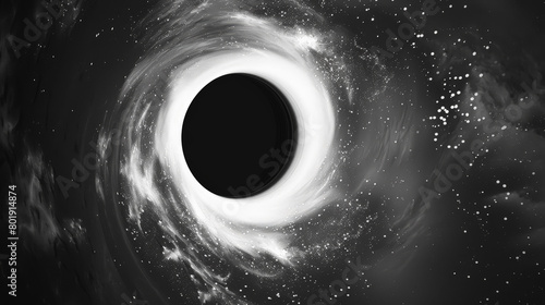 Cosmic Abyss: Solar Black Hole. Generative AI