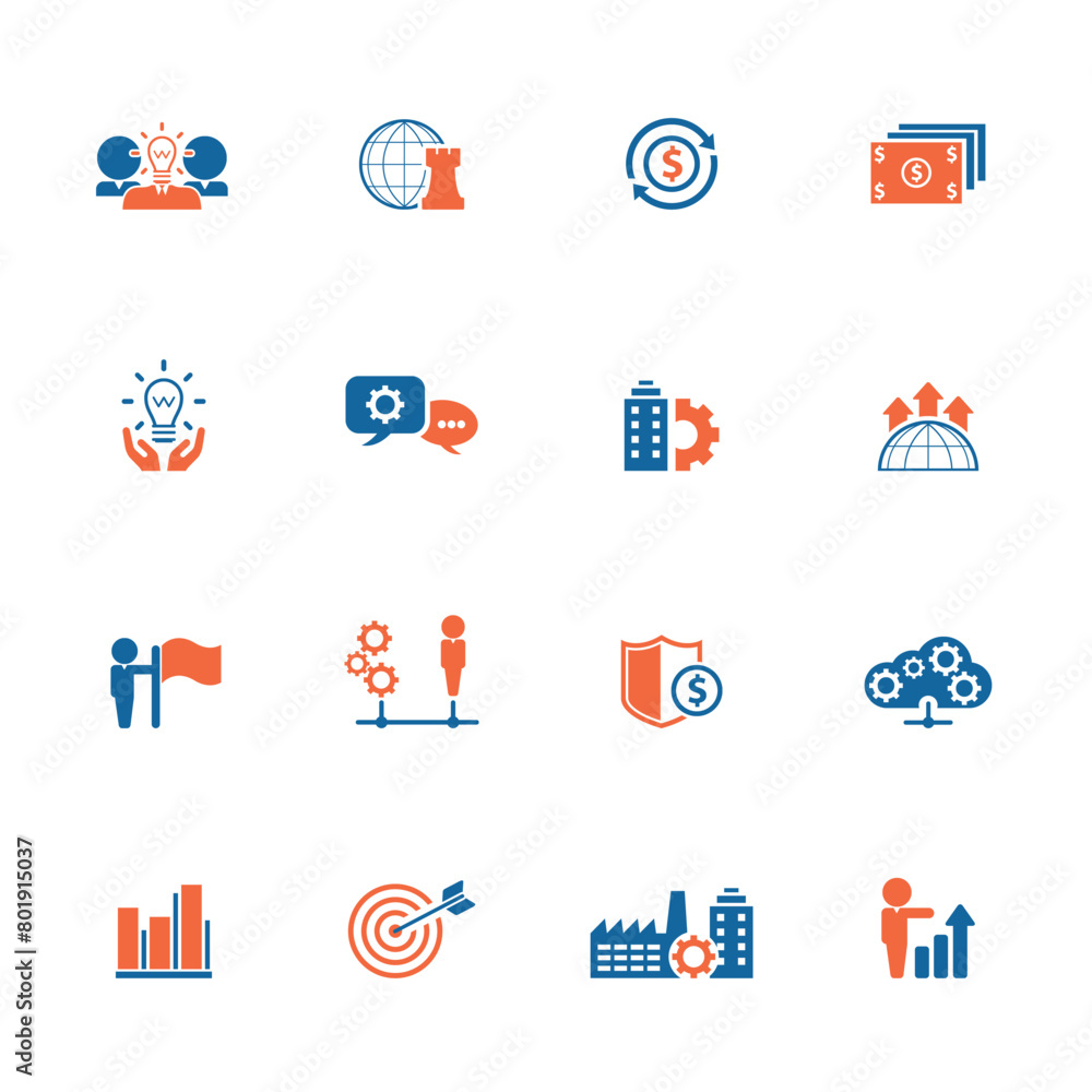 Universal business management and human resources icon set. Universal icons for web and mobile. Vector. Universal business management and human resources icon set. Universal icons for web and mobile. Vector.