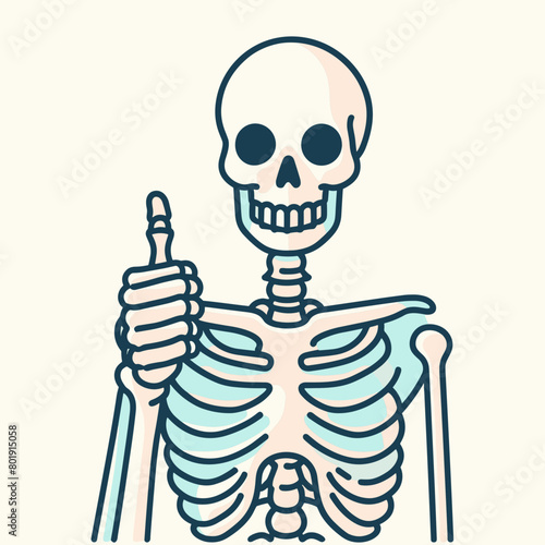 Thumbs up skeleton.