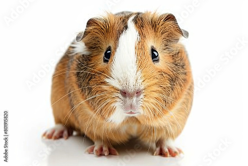 funny guinea pig smiling on white background 