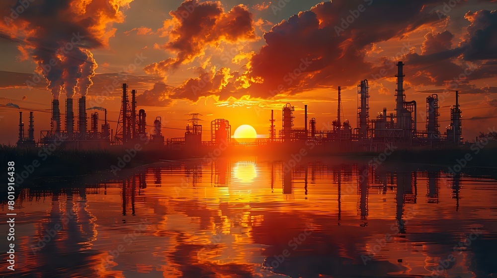 Naklejka premium Industrial Beauty at Sunset