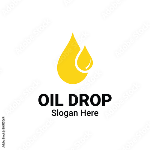 Black Oil Drop Logo Vector Illustration Design Template, Machine Gear Drop. Petrol Vector Template For Industry Diesel Company Logo.