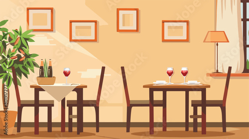 Restaurant design over beige background vector illustration