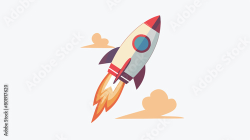 Rocket launcher startup icon vector isolated graphic