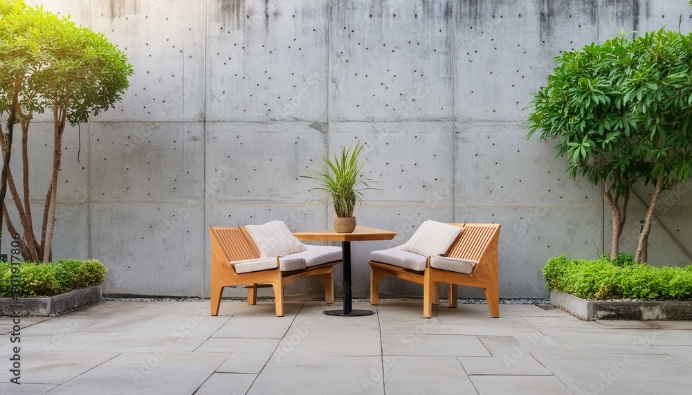 Alfresco Ambiance: Concrete Wall Background for Trendy Outdoor Spaces