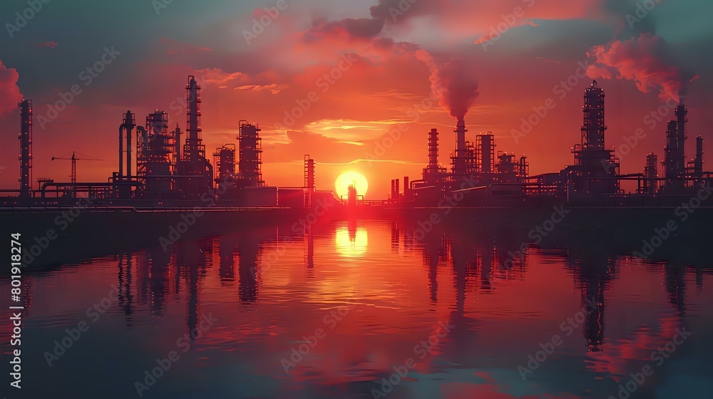 Sunset Glow on Industrial Infrastructure