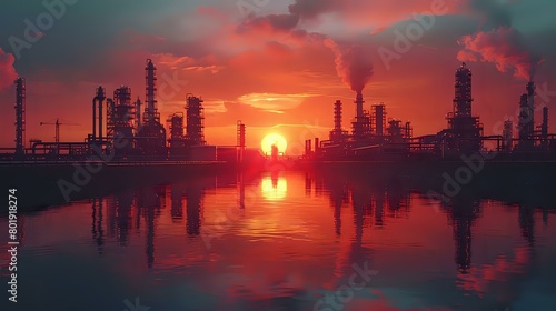 Sunset Glow on Industrial Infrastructure
