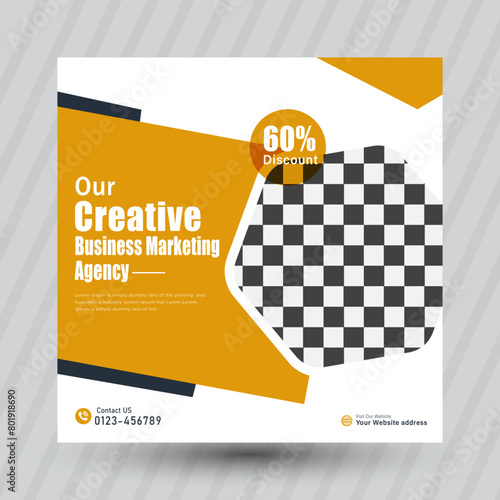Business social media post Marketing banner. Social media post template set for business. Creative marketing agency promotion