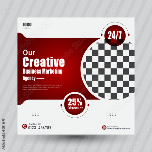 Red Social Media Post Layout. business social media post banner for corporate and others
