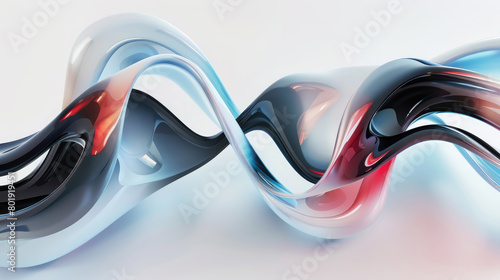 3D intertwining figures on a white background, render, art, waves, abstract pattern, space for text, design, futuristic style, beauty, object, sculpture, pipes photo