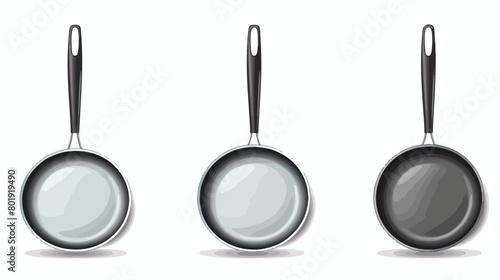 Set of frying pans on white background Vector illustration