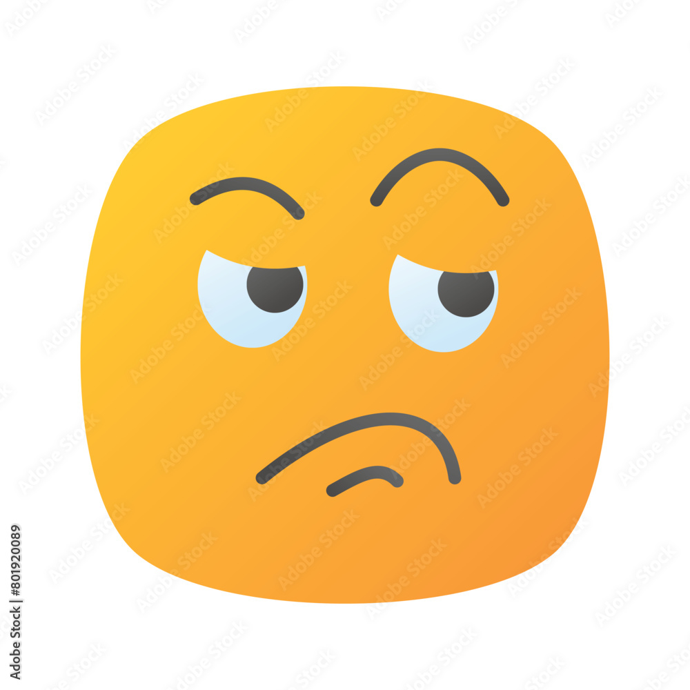 Pixel perfect icon of jealous emoji, isolated on white background Pixel perfect icon of jealous emoji, isolated on white background