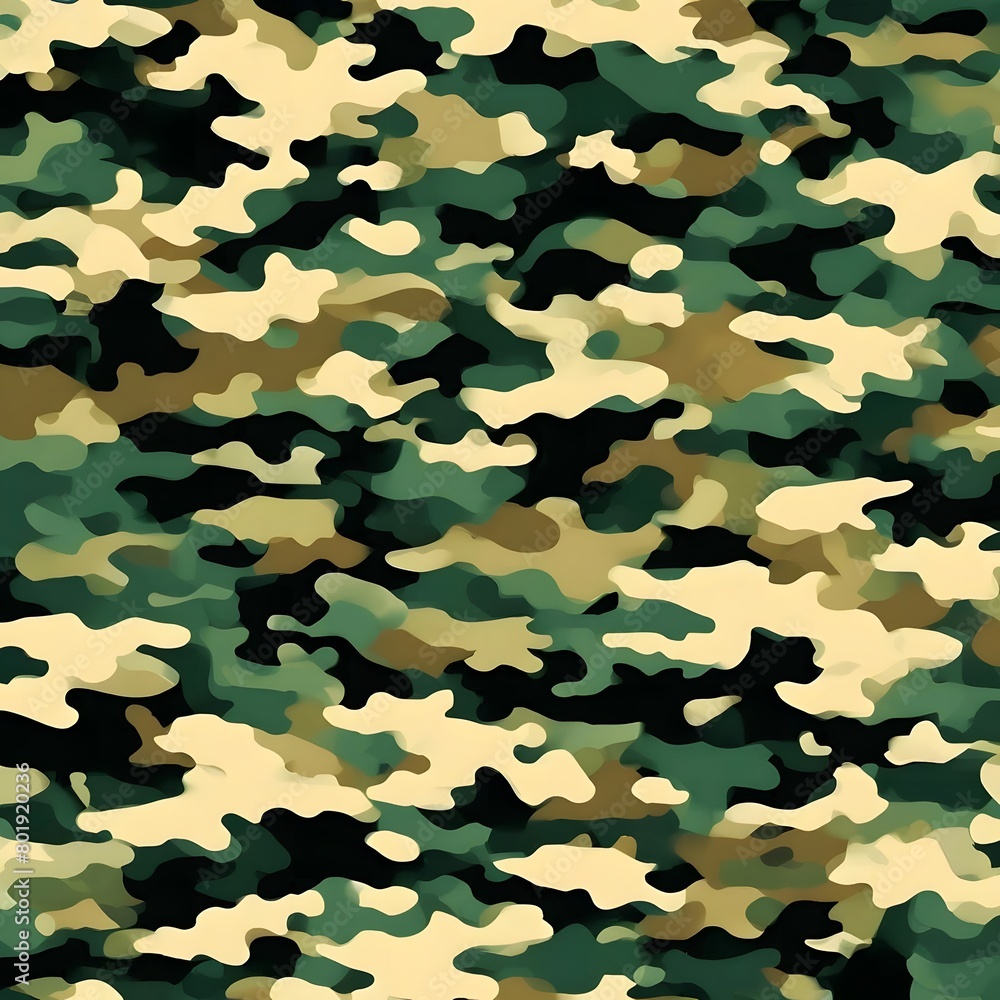 Fototapeta premium Modern camouflage fashionable background, military texture, forest pattern on textile fabric, paper