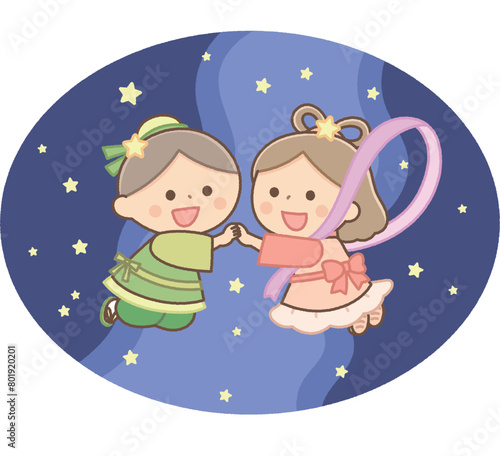 織姫と彦星背景あり