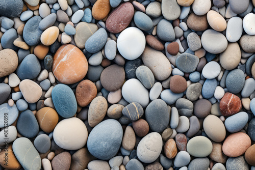 Processed collage of sea shore pebbles texture. Background for banner, backdrop or texture