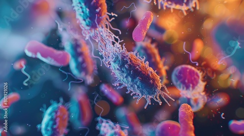 Detailed microscopic simulation of bacteria photo