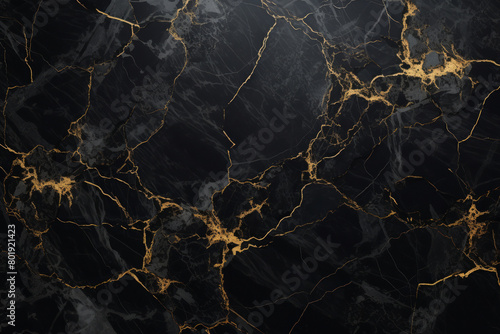 Processed collage of luxury pattern of black marble texture. Background for banner, backdrop