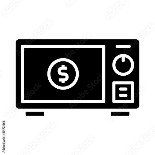 Safebox icon in glyph style. Icons about banking and finance in glyph style