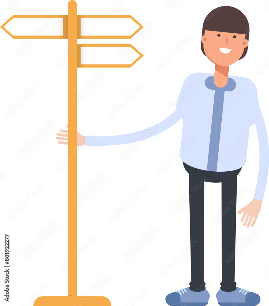 Businessman Character and Signpost
Businessman Character and Signpost