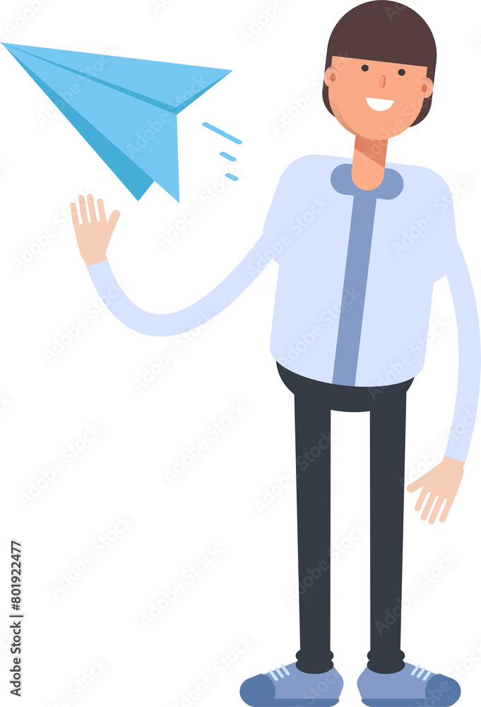 Businessman Character Holding Paper Plane
Businessman Character Holding Paper Plane