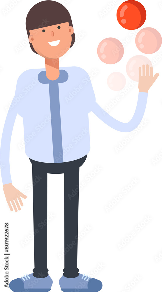 Businessman Character Playing Ball
Businessman Character Playing Ball