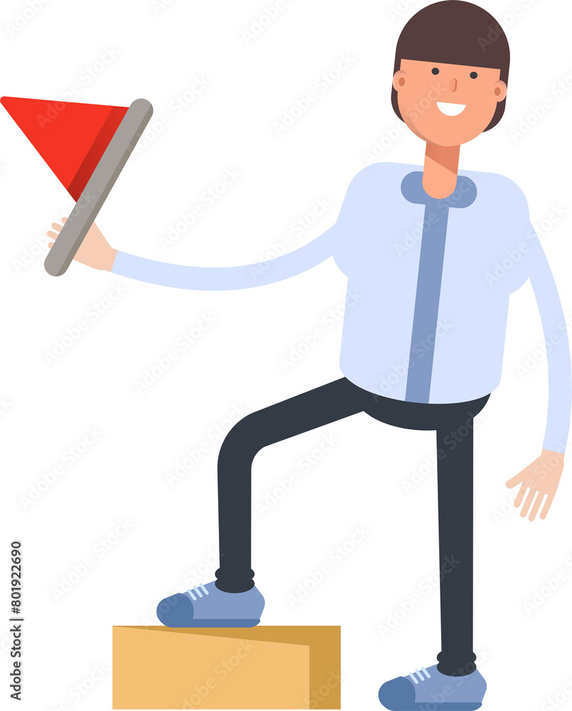 Businessman Character Holding Flag
Businessman Character Holding Flag