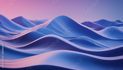 The image is a wave pattern in blue and purple tones. It appears as though the wave is made of paper or plastic, with a gradient of colors that transitions from blue at the bottom to purple at the top photo