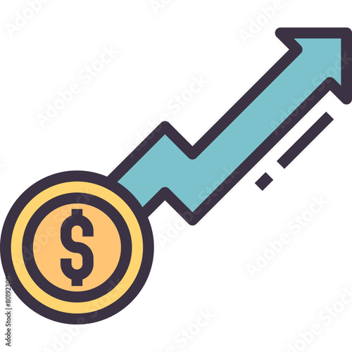 increase outline style icon