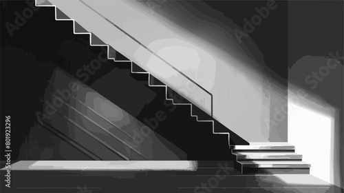 Silhouette with gray scale electric stairs Vector illustration photo