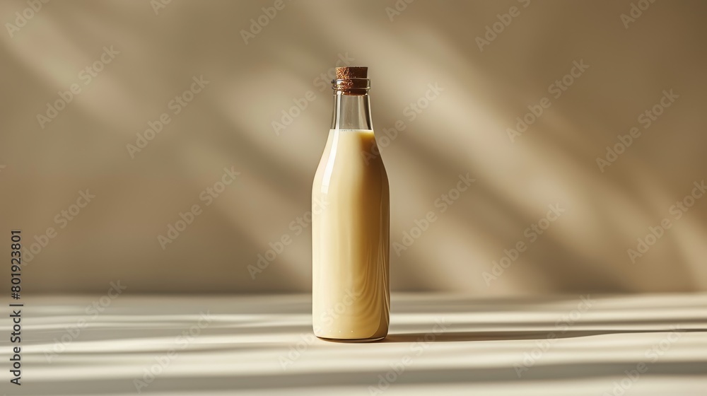 Fresh Milk Bottle on White Background Generative AI Fresh Milk Bottle on White Background Generative AI