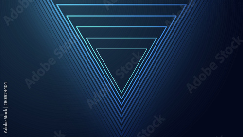 Triangle technology background. Big data tunnel