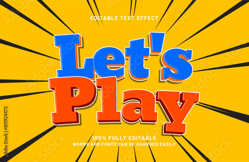 lets play editable text effect in kids text style