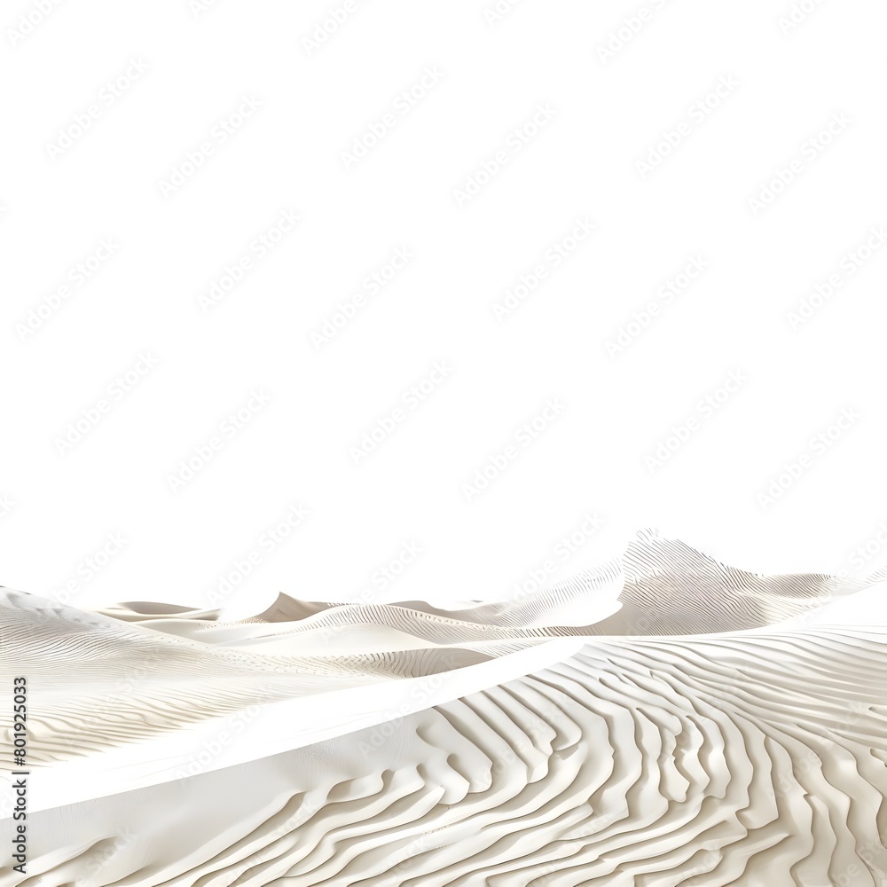 Obraz premium Isolated sand dune on a white background, capturing the essence of the desert landscape.