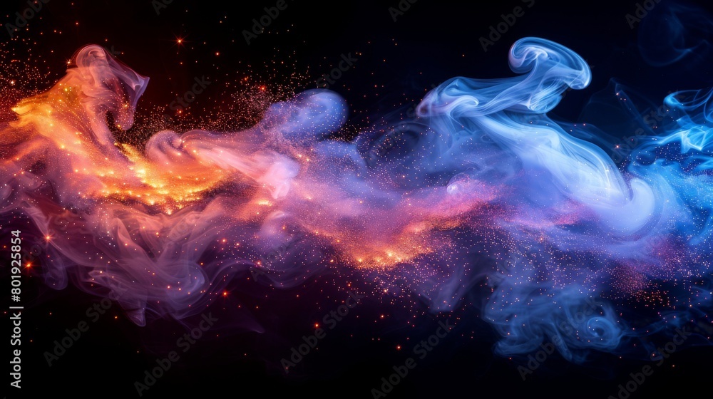 Smoke covered from a cloud of powdered candy dust Smoke covered from a cloud of powdered candy dust