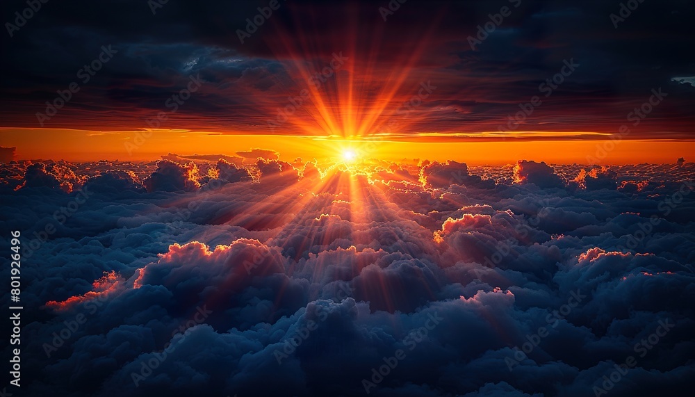 Besutiful ray of sunlight breaking through clouds at sunset. Besutiful ray of sunlight breaking through clouds at sunset.