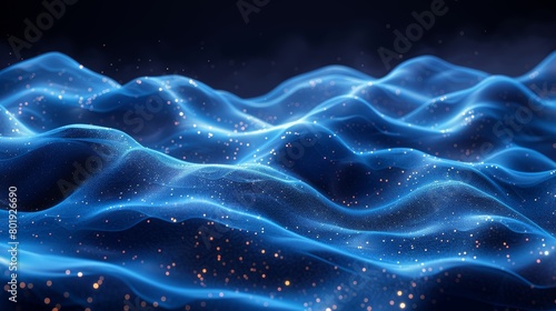 Wavy Blue Background for Graphic Designs Generative AI © AlexandraRooss