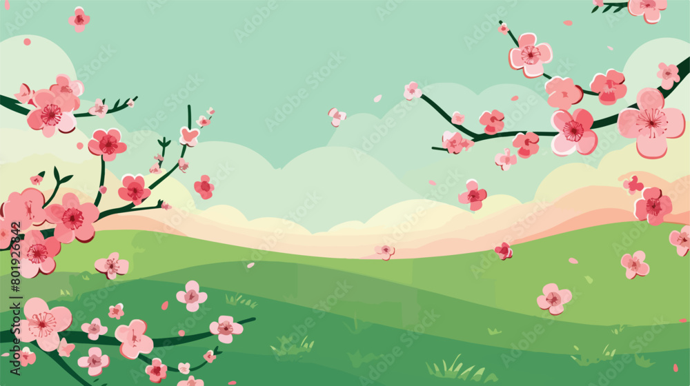 Spring design over green background vector illustration