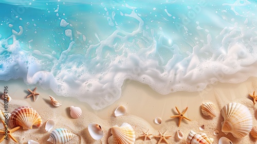 Beach Summer Background With Seashells