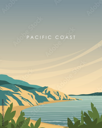 Pacific Coast travel poster