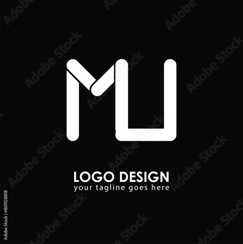 MU MU Logo Design, Creative Minimal Letter MU MU Monogram