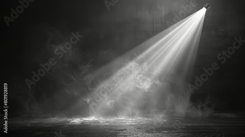 Beam of Light in Black and White photo