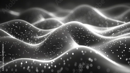 Elegant Wavy Background with Glowing Wave Lines Generative AI © AlexandraRooss