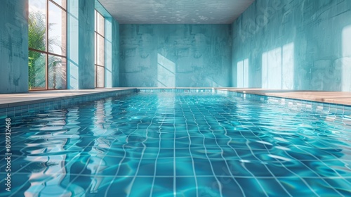 Serenity Found: Calm Pool Scene with Blue Tiles Generative AI © AlexandraRooss