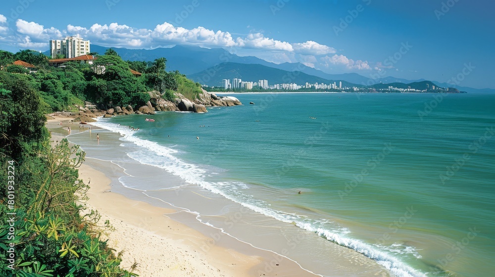 FlorianÃ³polis, Brazil, island beauty with bustling beaches and thriving nightlife, --ar 16:9 --stylize 250 Job ID: aa12ad83-291c-428d-b9f6-41225ae56c62