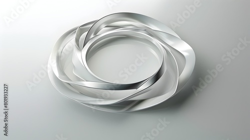Elegant Silver Twisting Geometric Shapes in Minimalist Modern Design description:This image