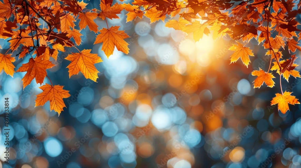Autumn Nature Frame with Blurred Background Generative AI Autumn Nature Frame with Blurred Background Generative AI