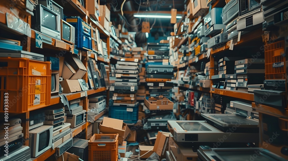 Fototapeta premium Vast Maze of Knowledge Stored in an Impressive Vintage Library Shelves