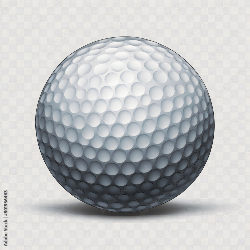 A stunning hyper-realistic illustration of a pristine white golf ball, set against a PNG transparent background. A stunning hyper-realistic illustration of a pristine white golf ball, set against a PNG transparent background.