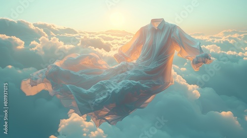 Ghostly Fashion in the Sky Generative AI photo