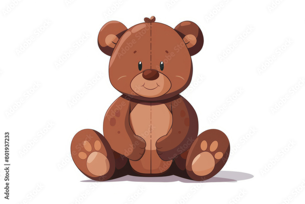 teddy bear on a white background Vector flat illustration teddy bear on a white background Vector flat illustration